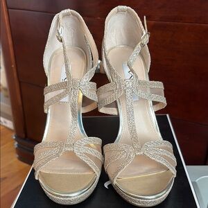 Nina Gold Strappy Heels